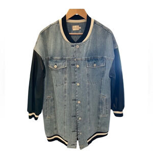 Alice and Olivia Orten Vegan Varsity Jacket.